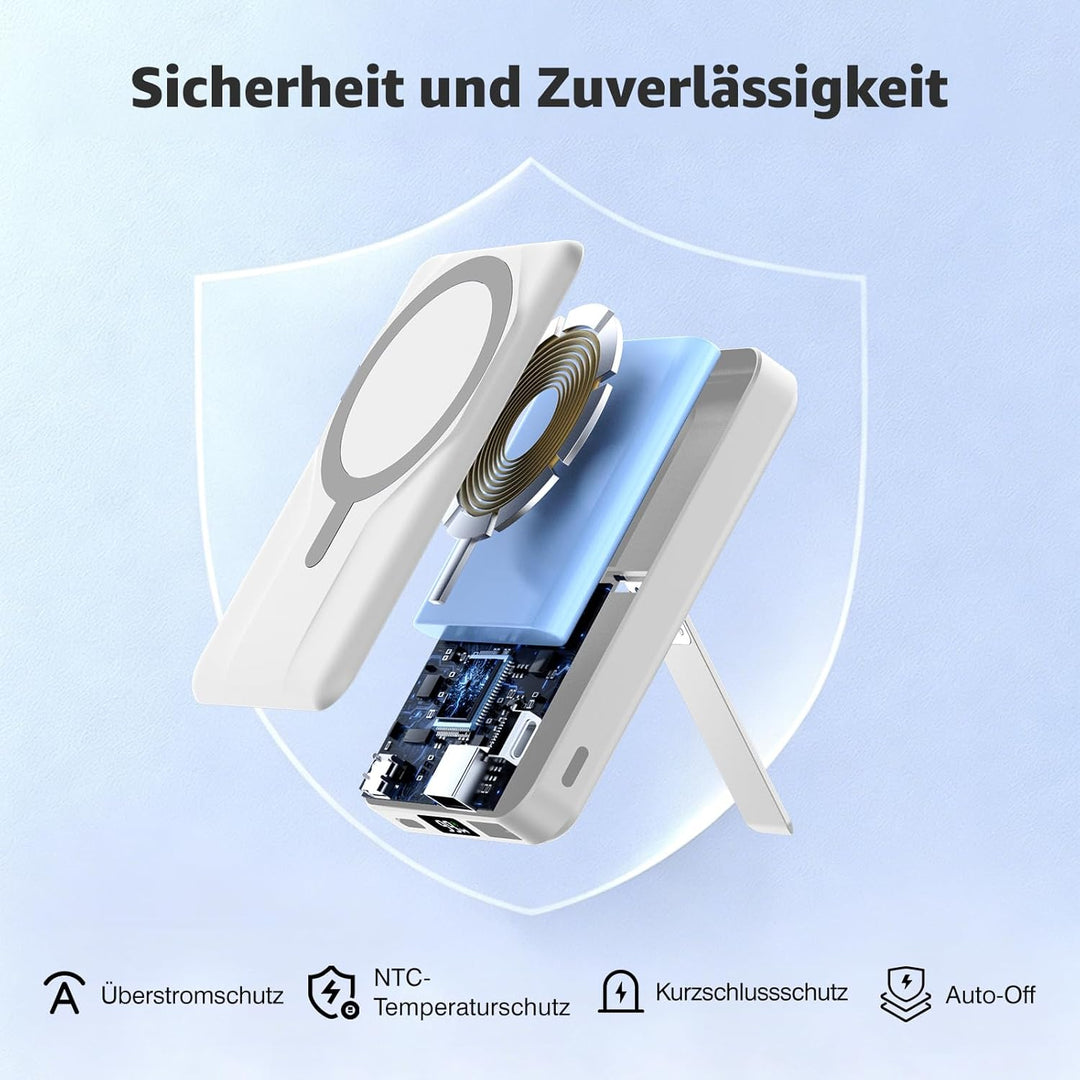 Azmuth für Magsafe Powerbank 10000mAh Wireless Magnetische für iPhone 17-12 | Power Bank Kabellos mi