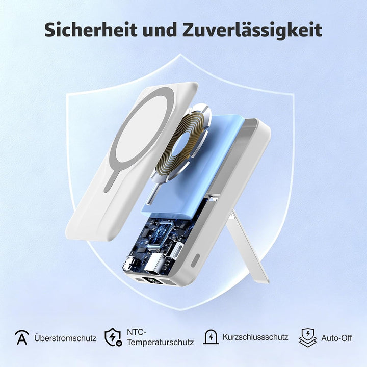 Azmuth für Magsafe Powerbank 10000mAh Wireless Magnetische für iPhone 17-12 | Power Bank Kabellos mi