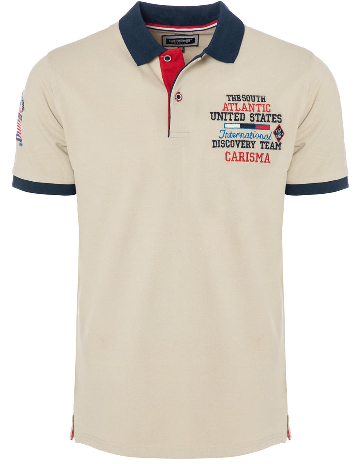Carisma Kurzarm Poloshirt für Herren 100% Baumwolle ? Herren Polo Shirt mit Stickerei ? Angenehmes R