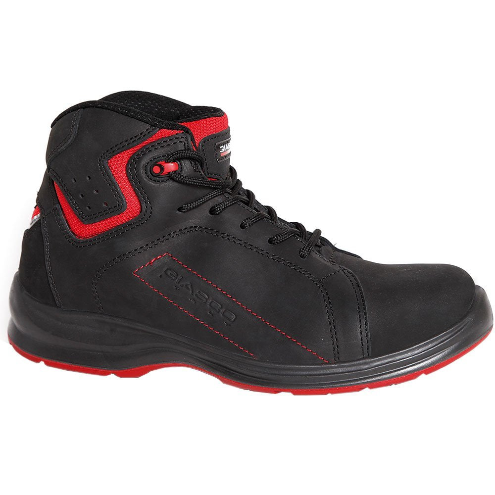 Giasco Schnürstiefel Basket S3, Grösse 41, 1 Stück, schwarz / rot, 93N37C41 Schwarz Rot 41 EU, Schwa