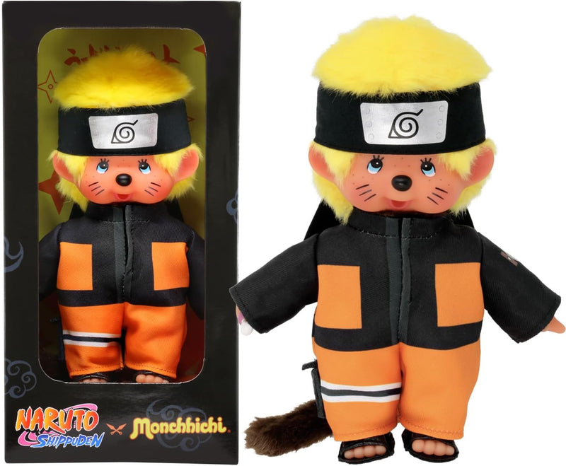 BANDAI - Monchhichi - Kuscheltier Monchhichi Naruto Shippuden - Ikonisches Affenkuscheltier der 80er