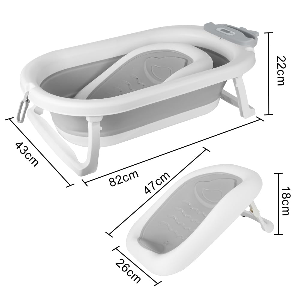 Faltbare Babybadewanne, geeignet für Babys von 0 bis 36 Monaten, ergonomisch und platzsparend, Babyw