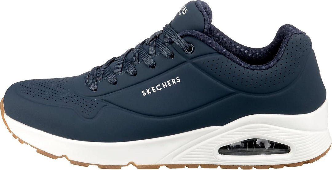 Skechers Damen Uno Stand On Air Sneaker 44 EU Navy Durabuck Trim, 44 EU Navy Durabuck Trim