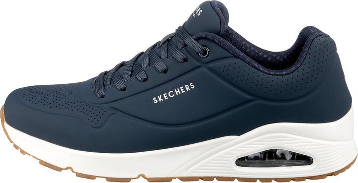 Skechers Damen Uno Stand On Air Sneaker 44 EU Navy Durabuck Trim, 44 EU Navy Durabuck Trim