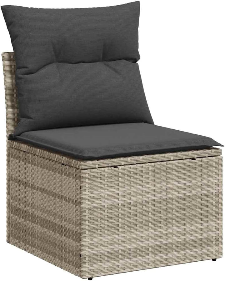 Homgoday Garten-Sofa-Set Hellgrau Poly-Rattan, Komfortabel &amp; Wetterfest für Terrasse &amp; Garten
