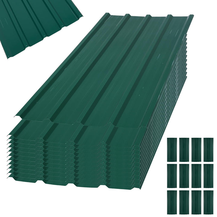 12x Trapezblech 7 m², 110 x 45 cm, Metal Verzinkt Rostresistent Wetterfest Profilblech Dachblech Wel