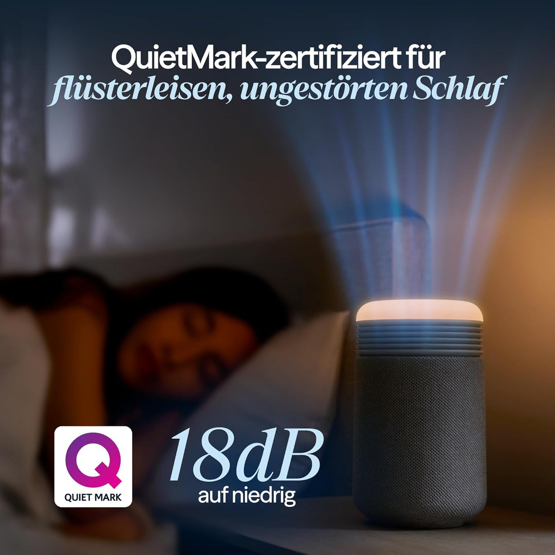BLUEAIR Mini Restful Luftreiniger fürs Schlafzimmer, mit HEPASilent™ Filter, Sonnenaufgangs-Wecklich