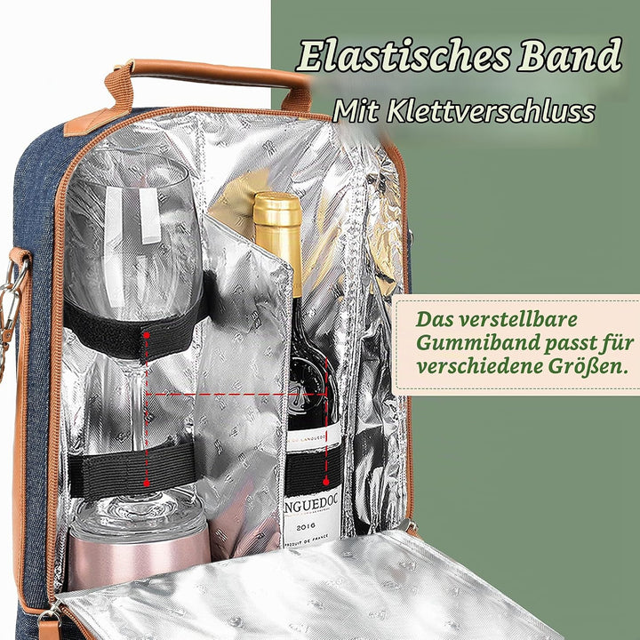 Kato Tirrinia 2 Flaschen Eisbeutel Isolierte Weintasche Tragbare Weintasche mit Tragegurt für Glas W