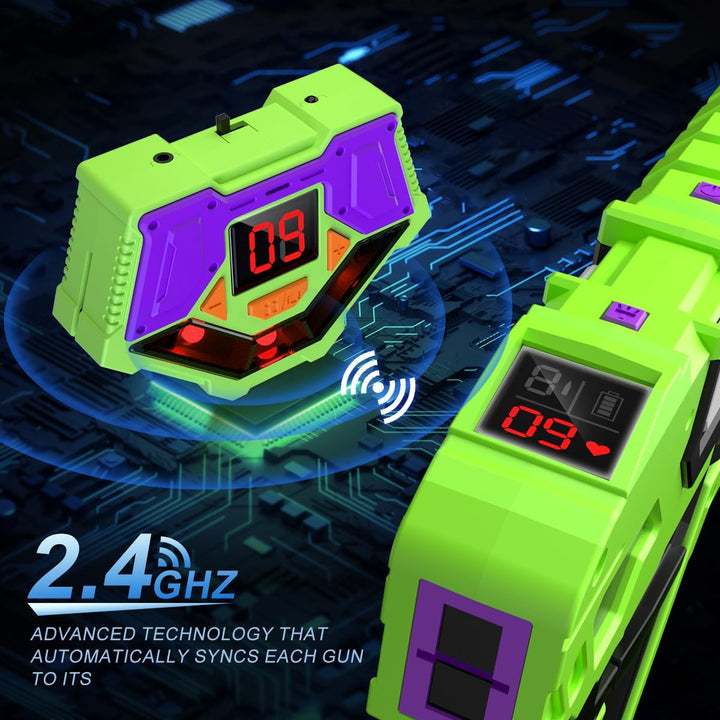 Vatos Wiederaufladbares Laser Tag Set – 4 Pack Lasertag mit Empfängern für Kinder Erwachsene, 2.4GHz