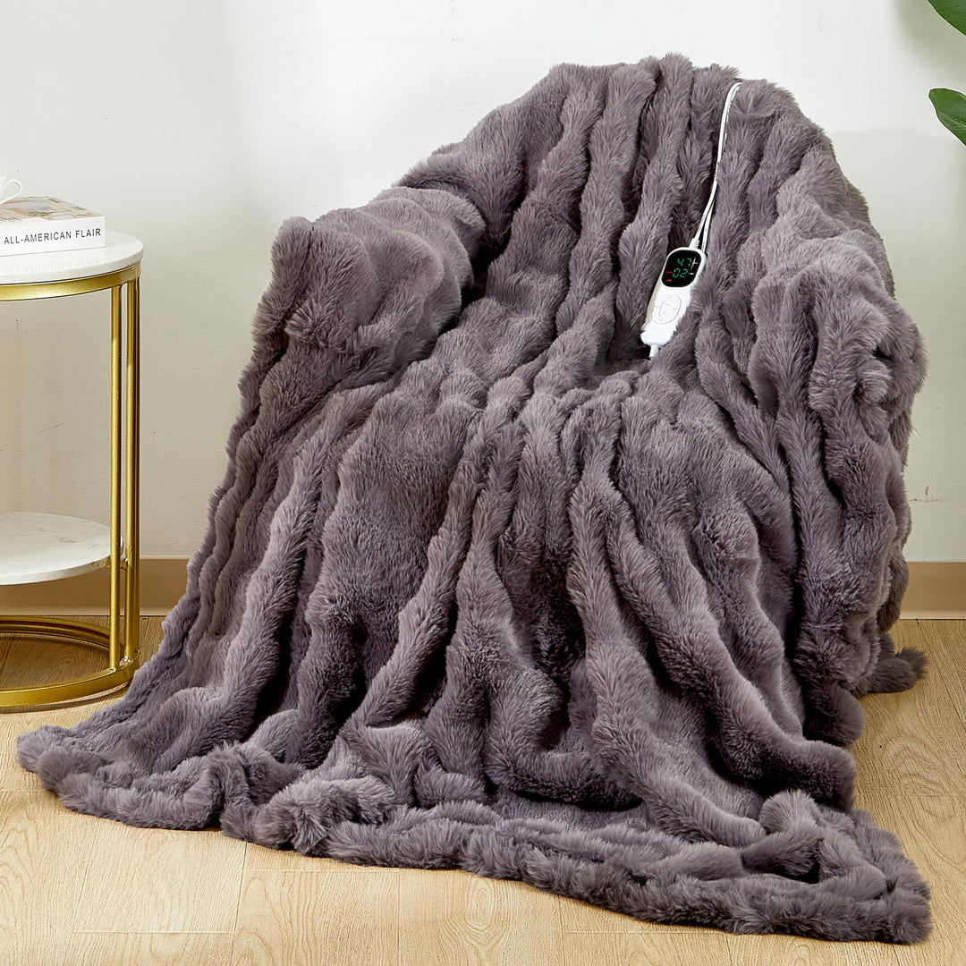 Uplayteck Heizdecken 200x150cm, Schnellaufheizung, Weicher Langflor Flanell