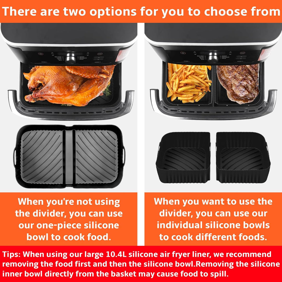 Heissluftfritteuse Zubehör für Ninja Foodi Flexdrawer 10,4 L AF500EU,3 Pcs Airfryer Silikonform Wied
