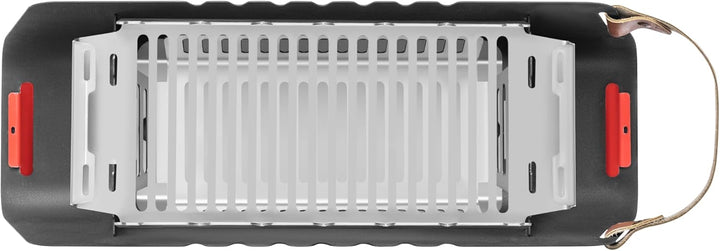 FUMO Holzkohlegrill – Mobiler Tischgrill mit Edelstahlrost & Spiesshalter – Tragbarer Grill für Camp