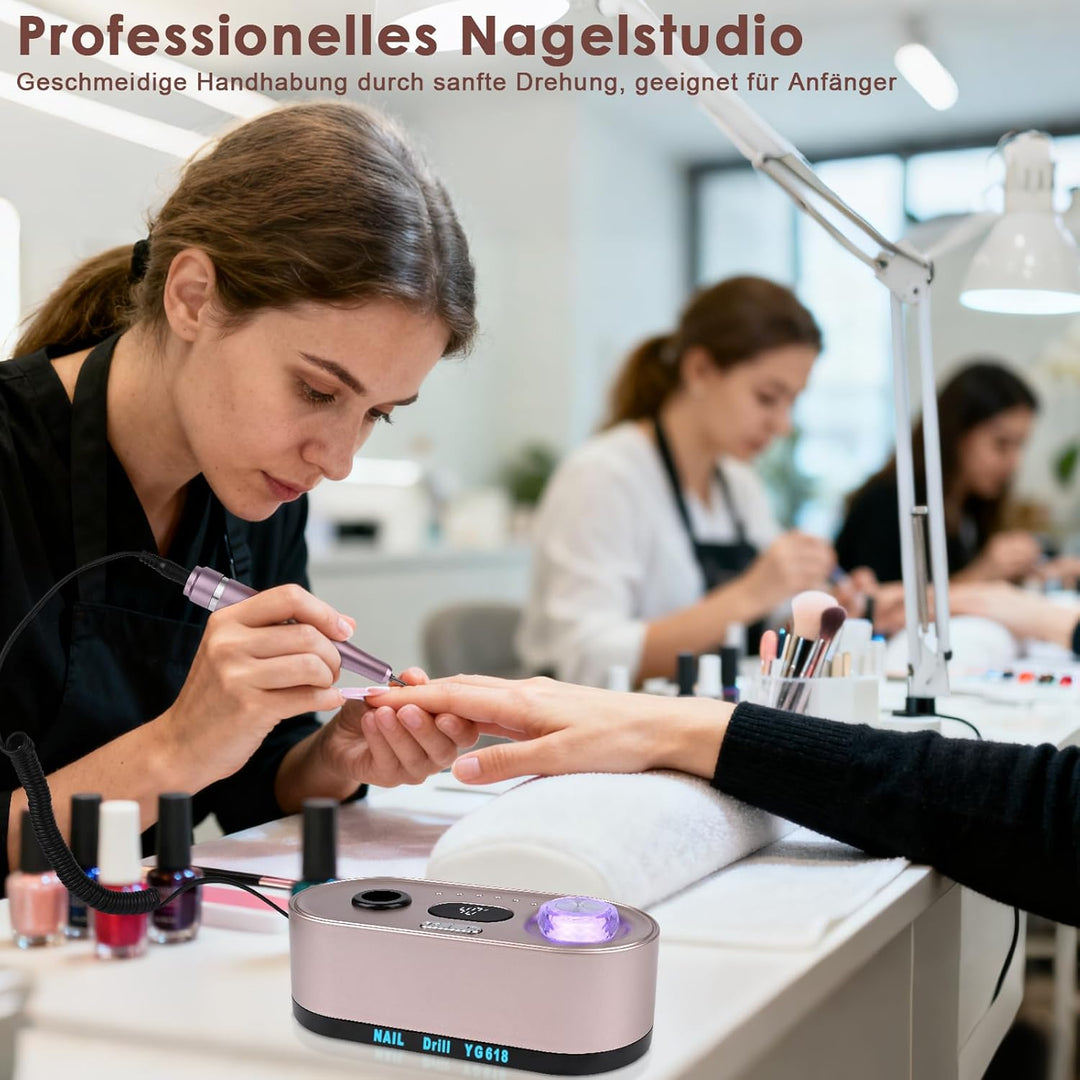 Elektrische Nagelfeile Nagelfräser für Gelnägel 12 in 1 Nagelfräser Professionell ,40000U/Min,LCD Ma