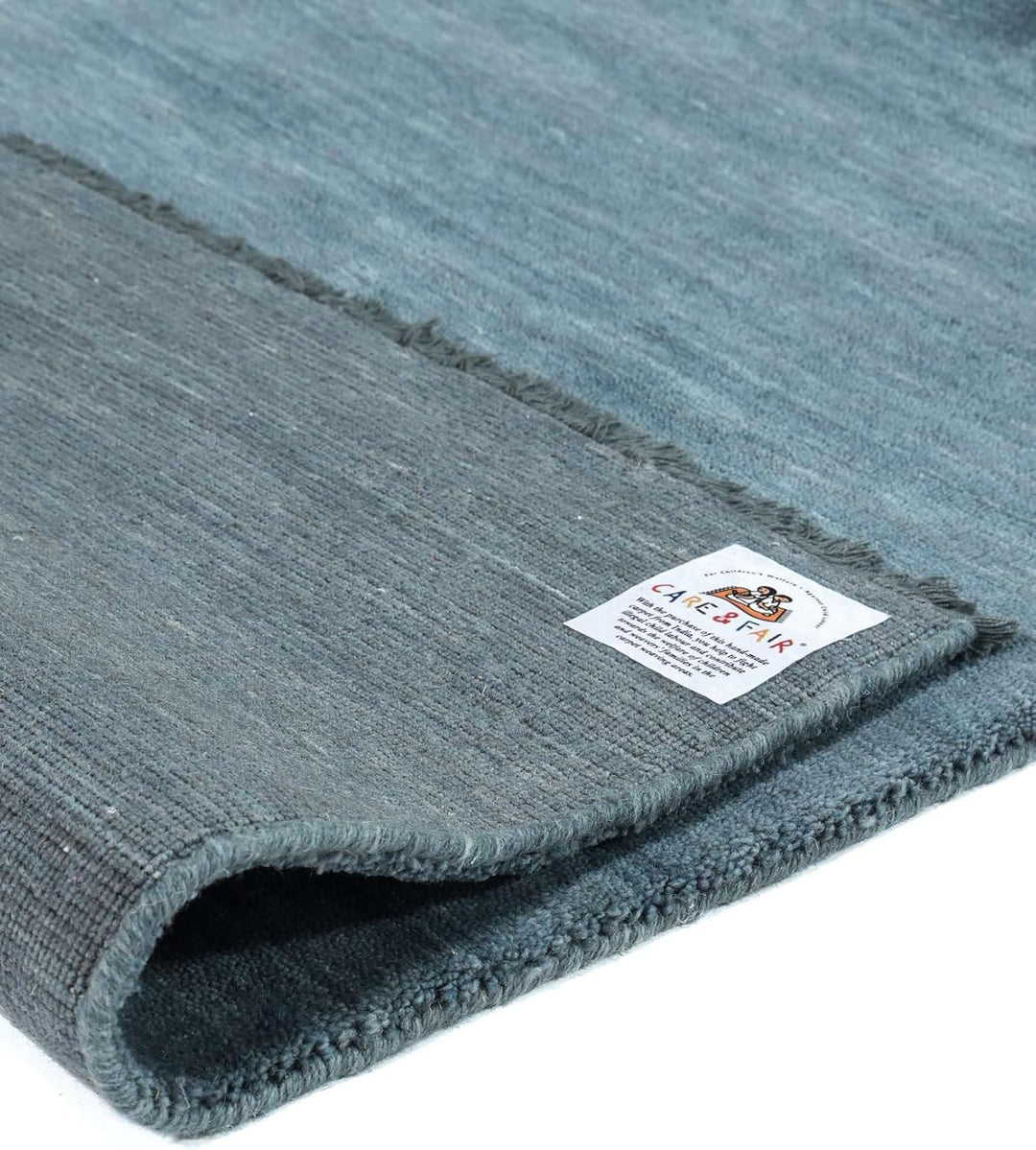 RugVista Handloom Fringes Teppich - Dunkeltürkis 80x120 80 x 120 cm (Rechteckig) Dunkel Teal, 80 x 1