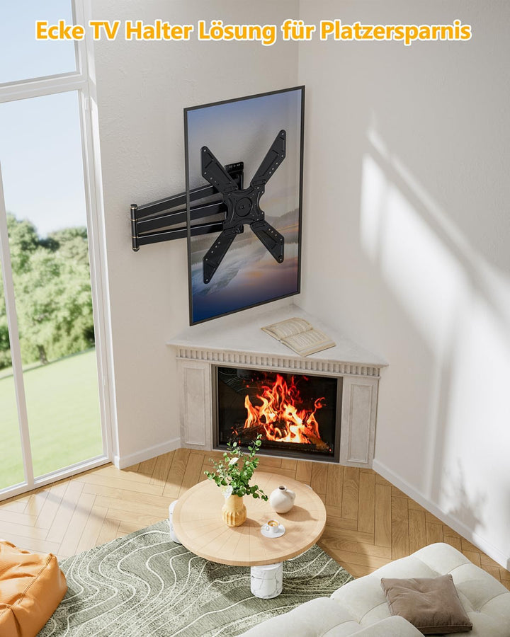 TV Wandhalterung Schwenkbar für 32-75 Zoll Fernseher, 180° Drehung von Querformat zu Hochformat Ecke