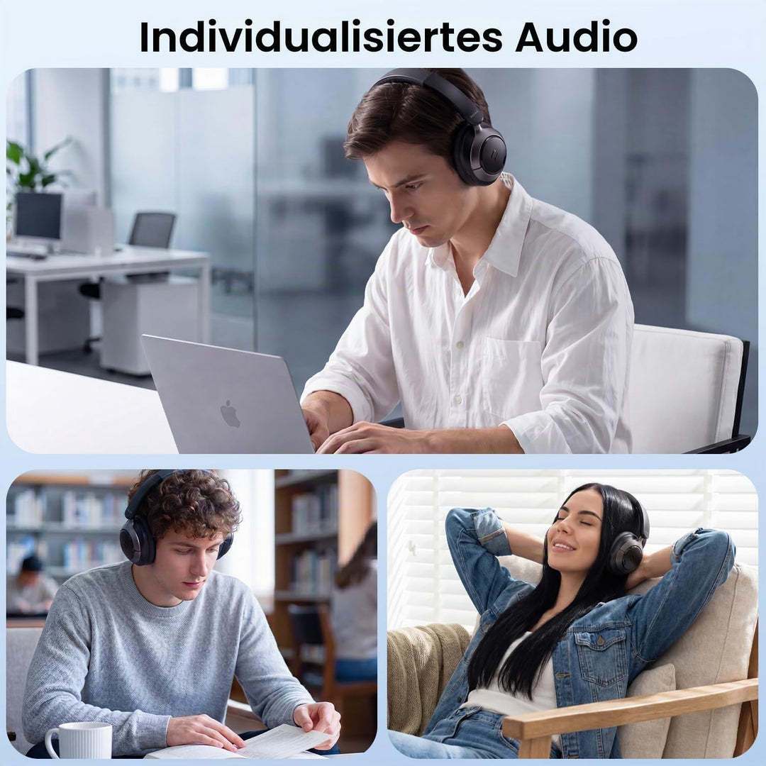 havit H683BT Hybrid Active Noise Cancelling Kopfhörer, Hi-Res Over Ear Bluetooth Kopfhörer mit 4 Mic