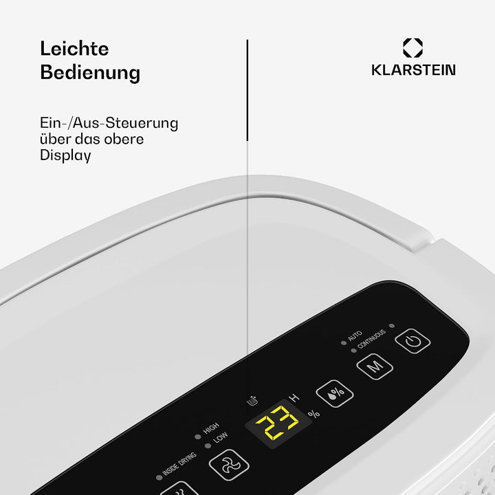 Klarstein DryFy 10L Luftentfeuchter - 240W, 10L/Tag, 1.8L Tank, 42dB Leise, Automatische Entfeuchtun