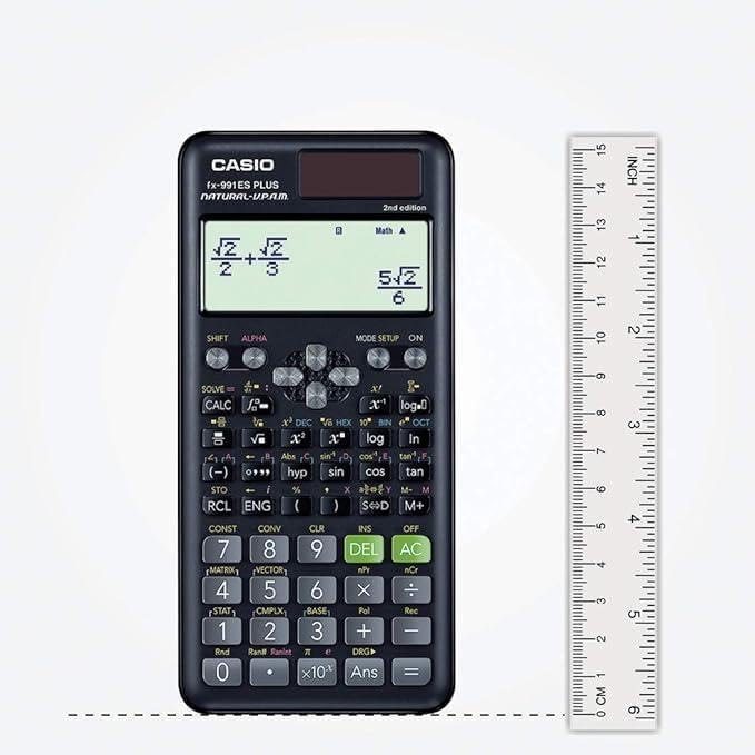 Casio fx-991ES PLUS 2 Wissenschaftlicher Taschenrechner mit 417 Funktionen und Display, natur Single