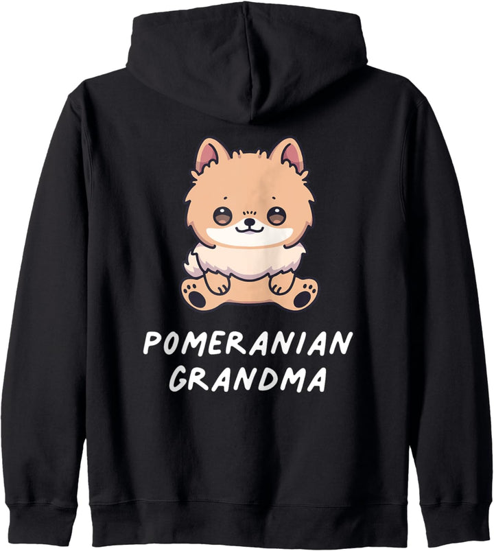 Pomeranian Oma Kawaii Welpe Hund Dog Hundefreunde Familie Kapuzenjacke