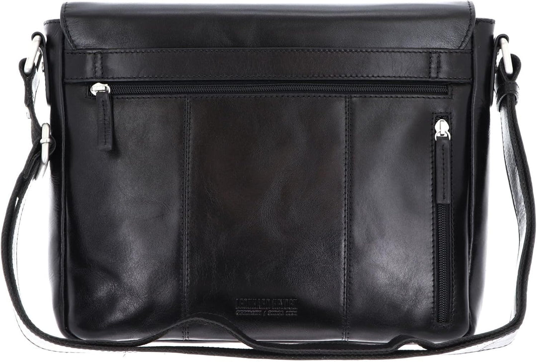 Leonhard Heyden Cambridge Kuriertasche mit Laptopfach 32 cm Schwarz, Schwarz