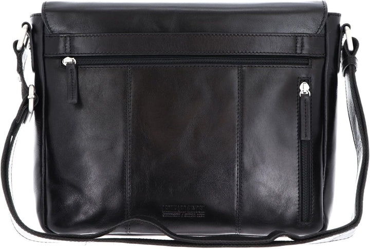 Leonhard Heyden Cambridge Kuriertasche mit Laptopfach 32 cm Schwarz, Schwarz