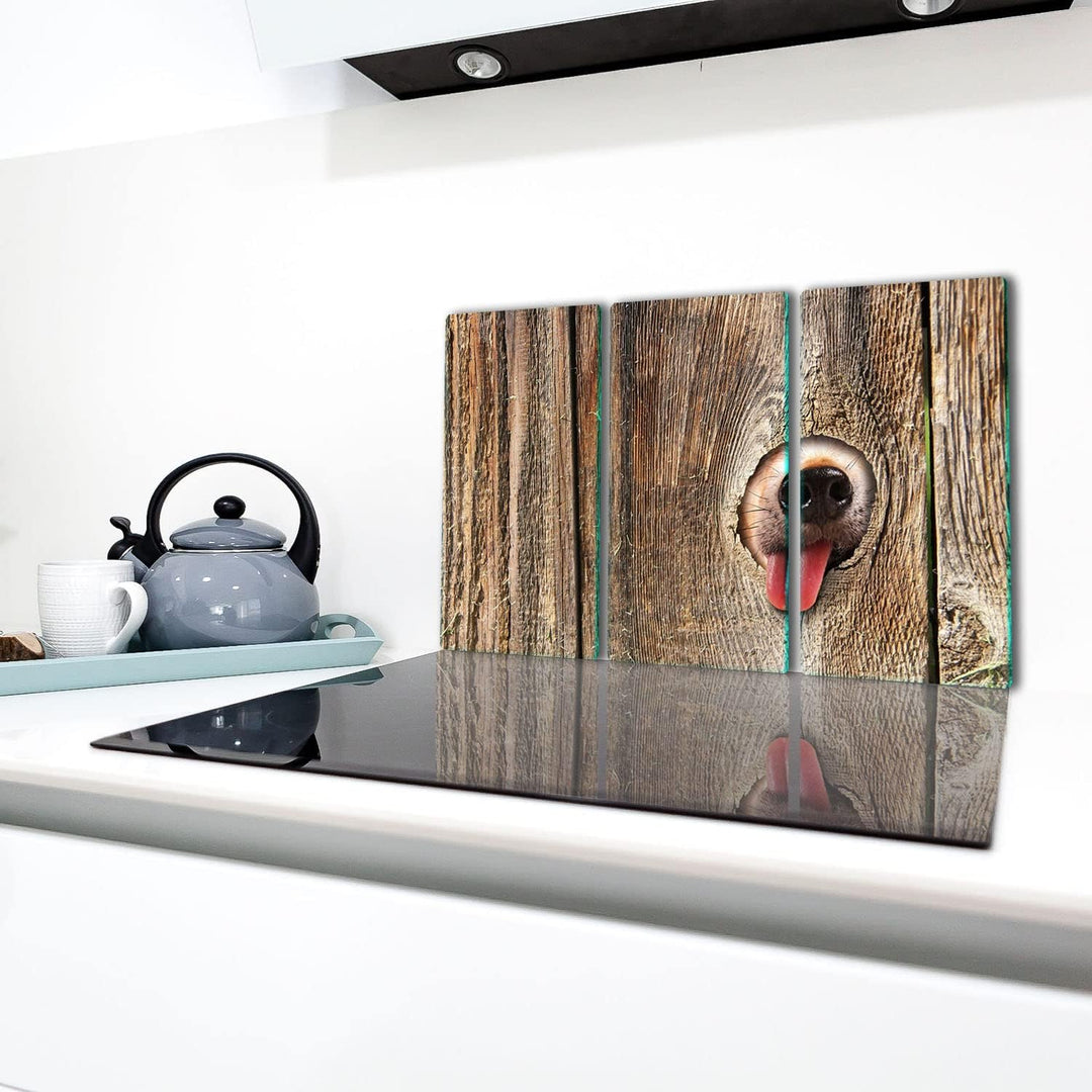 TMK | Herdabdeckplatten ceranfeld 3 Teilig 30x52 cm | Ceranfeldabdeckung Küche Elektroherd Induktion