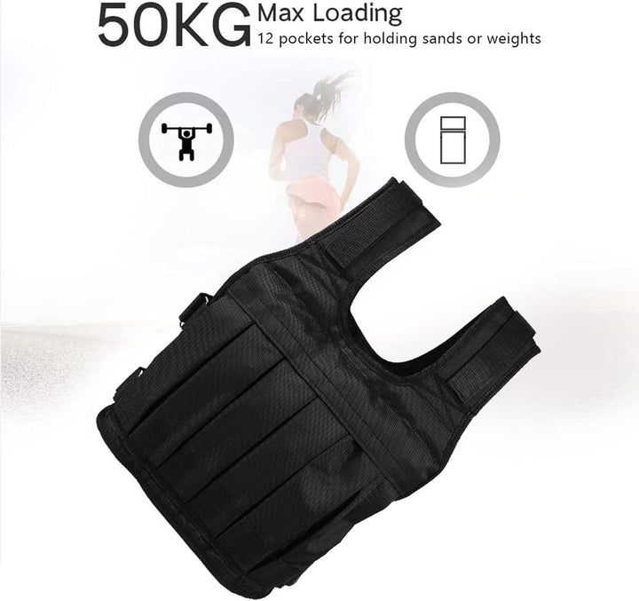Krafttrainingsweste, Trainingsgewichtsweste, Oxford-Stoff, strapazierfähige 50 kg Gewichtsweste, Kra