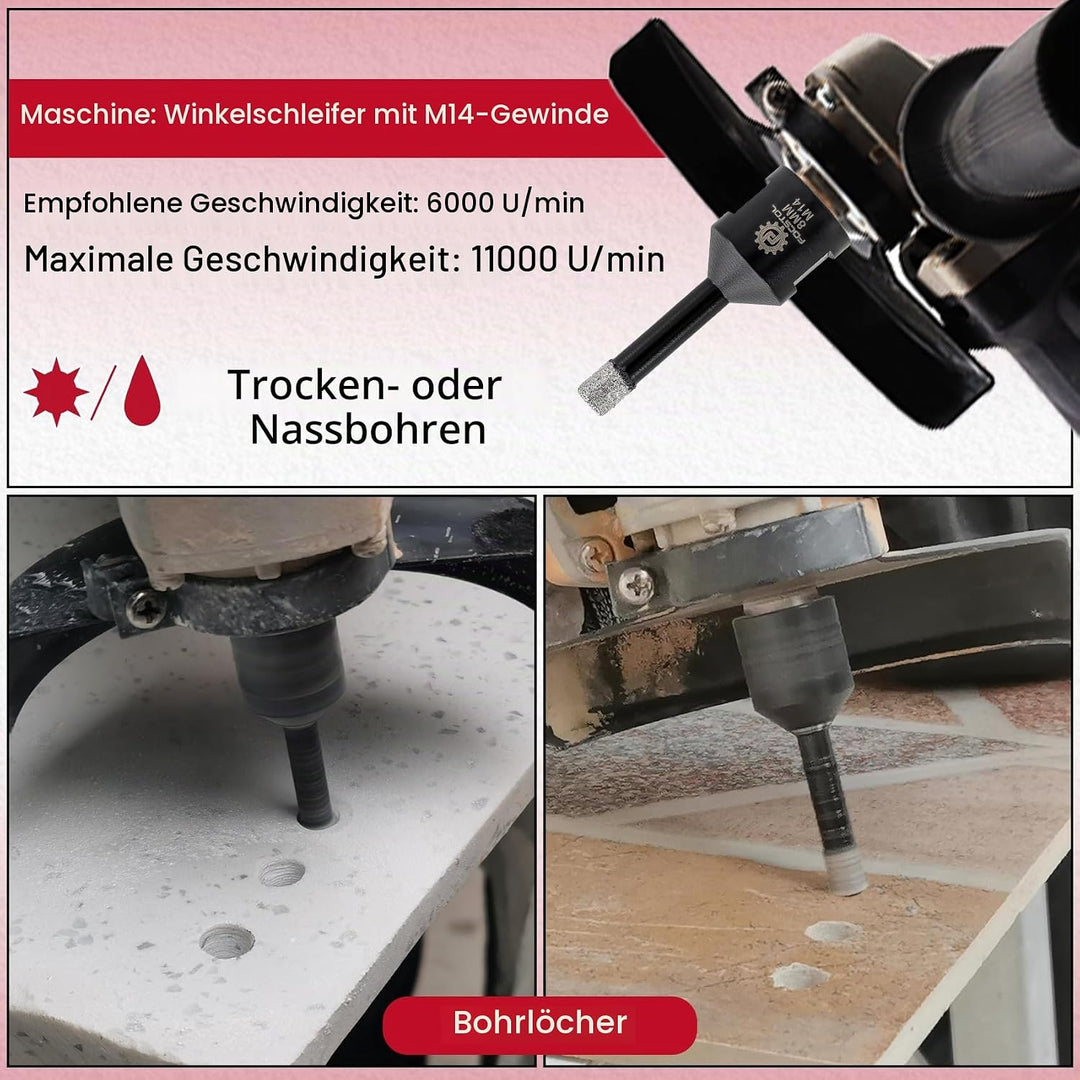 FOCSTOL Diamant Fliesenbohrer 5 Stück 6mm Vakuumgelötete Diamant Lochsäge für Porzellan Keramik Flie