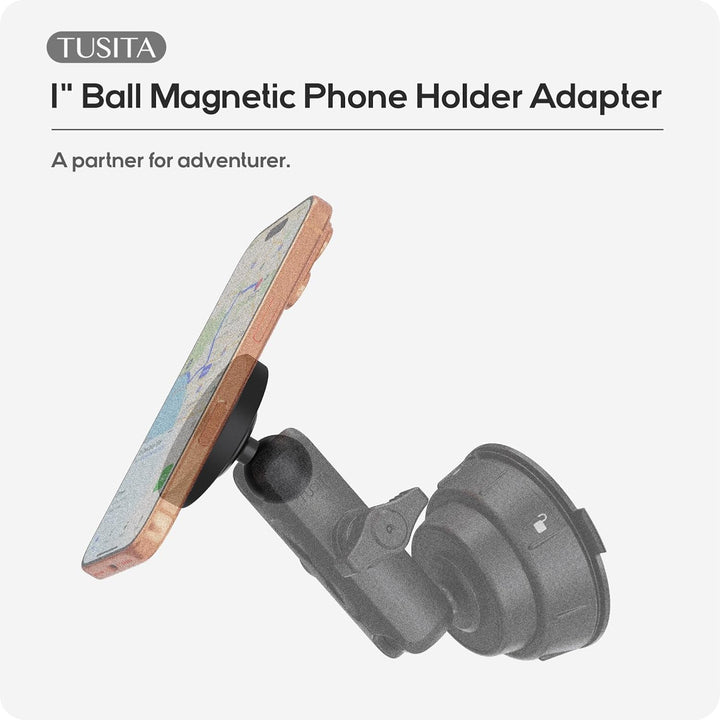 TUSITA 1" Kugel Magnetisches Handy Halterung Adapter Kompatibel mit iPhone MagSafe, für Ram Mount B-