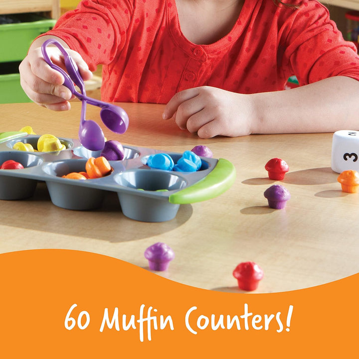 Learning Resources Mini-Muffin Sortier- und Zählspass, Mathematikspiel für Kinder, frühe Rechenferti