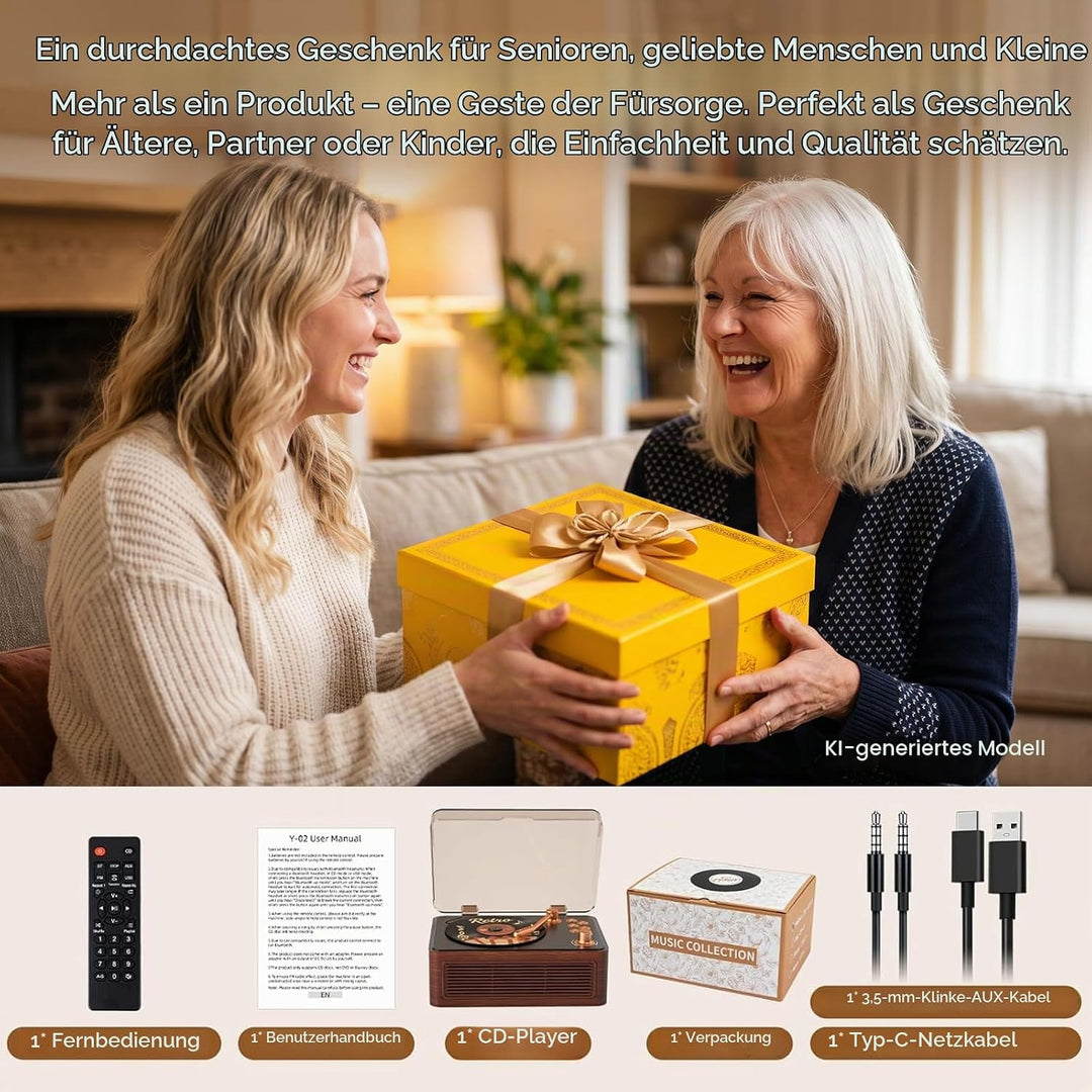 Gueray Tragbarer CD Player Bluetooth CD-Player mit Lautsprecher &amp; Radio &amp; Fernbedienung Unterstützt