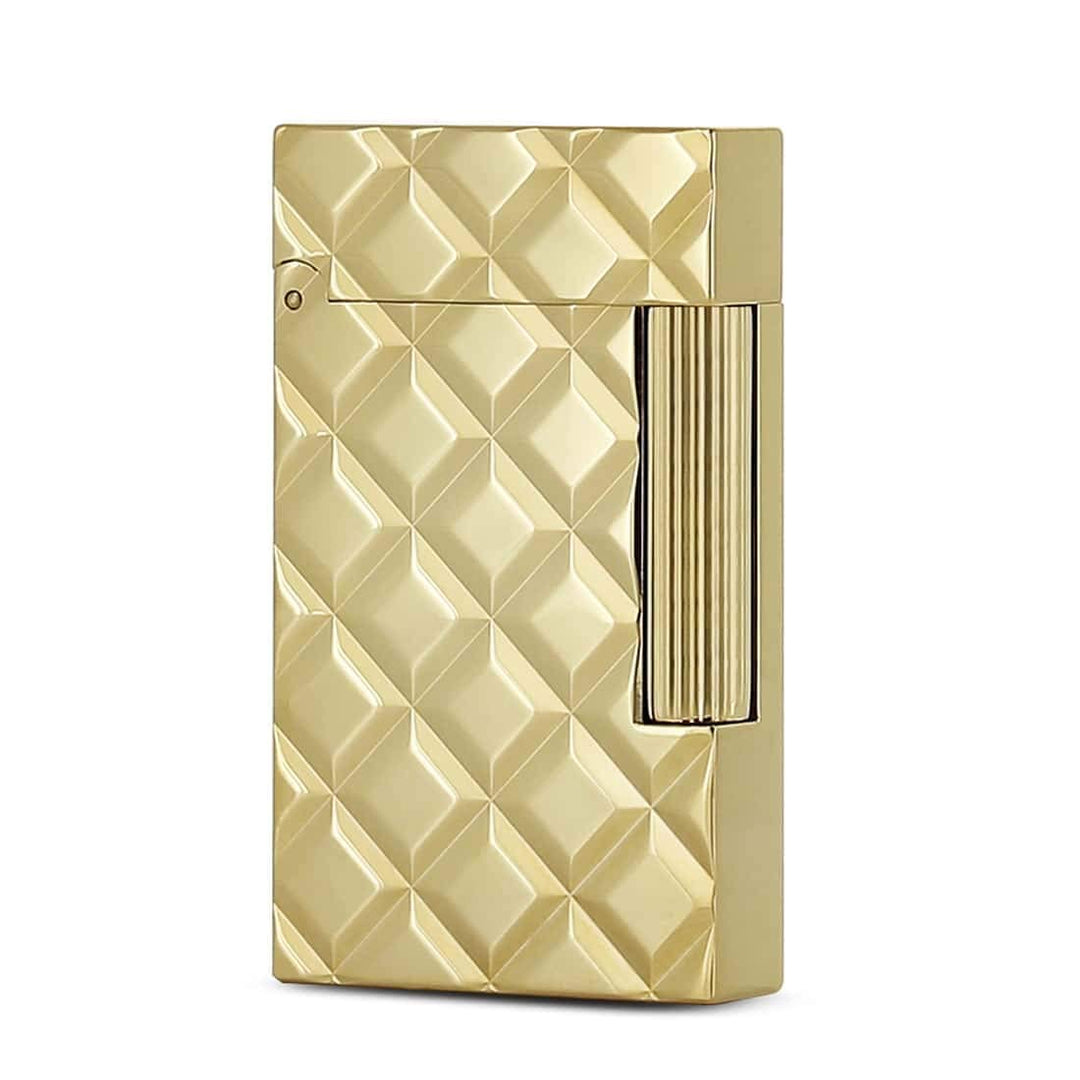 S.T. Dupont Feuerzeug Ligne 2 Slim gesteppt gelbgold