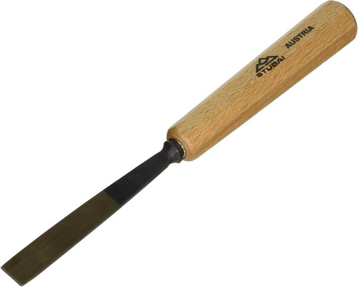 STUBAI Stemmeisen Stechbeitel Serie 52 - Form 71 | einseitig geschliffen 14 mm, mit Holzgriff, für g