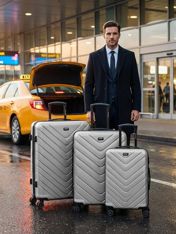 REDOLZ Hartschalen 3er Koffer-Set | Leichte Reise-Trolleys - hochwertiges ABS Material | Damen/Herre