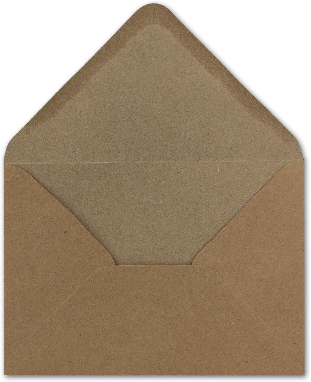 150 Kraftpapier-Karten-Umschlag Set DIN A6 Falt-Karten Natur-Braun 10,5x14,7 cm 220 g/m² Brief-Umsch