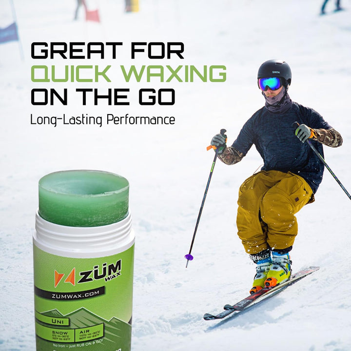ZUMWax RUB ON Wax Ski/Snowboard - All Temperature Universal - 70 Gram - Incredibly Fast in All Tempe