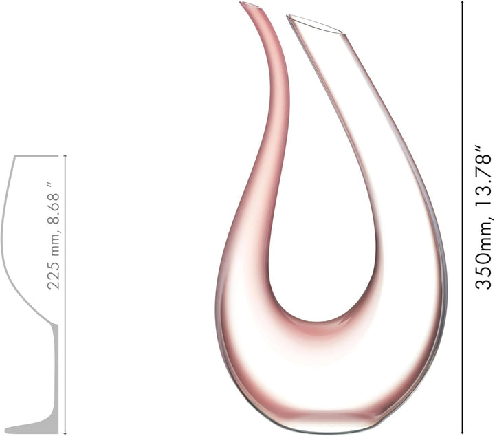 RIEDEL Amadeo Dekanter - Rosa, Einzelpackung, klares+rosanes Kristallglas, handgefertigt