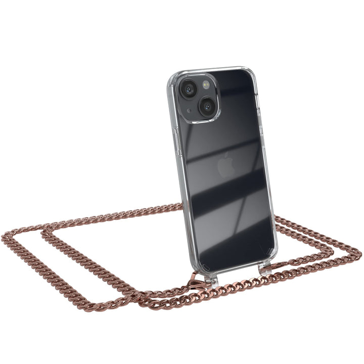 EAZY CASE Handykette kompatibel mit iPhone 13 Mini Handyhülle mit Metall Umhängeband und Ersatz Kord