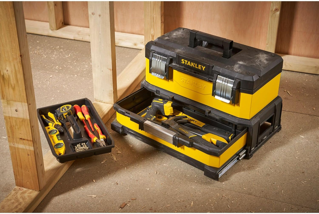 Stanley 20" Werkzeugbox Metall-Kunststoff mit integrierter Schublade - 1-95-829 - ohne Werkzeug