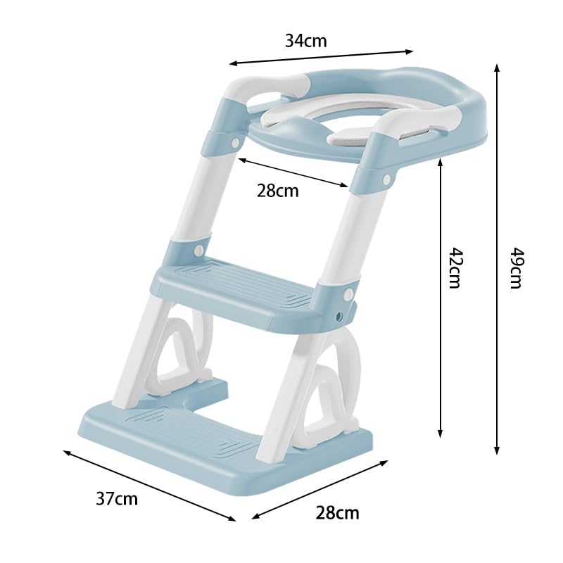 2-in-1 Toilettensitz für Kinder, Toilettensitz, faltbar und verstellbar, Treppe für Kinder, mit Leit