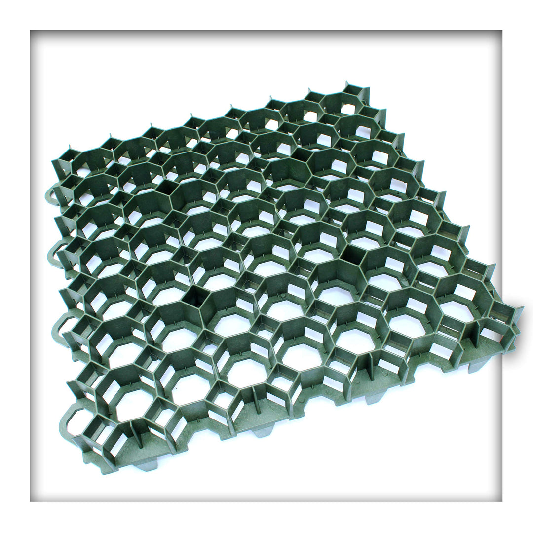 Kieskönig Rasengitter 49,2 x 49,2 x 3,7 cm Grün Rasengitterplatten Rasenwaben Rasenmatten mit Bodenk
