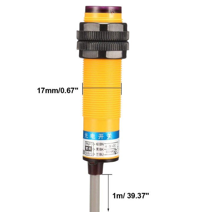 sourcing map Infrarot Strahl Streufarben Relreflektionsschalter DC 6-36V E3F DS30P1 300mA de