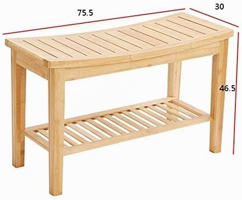 Robuste Badezimmer-Bank aus Bambusholz - Stabile Holzbank für das Badezimmer - Praktisch als Badhock