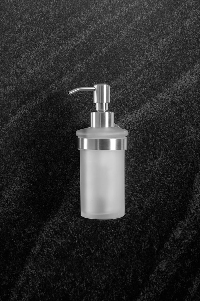 Ambrosya - Seifenspender mit Wandbefestigung - Glas Seife Spender Halter Seifenhalter Seifenschale B