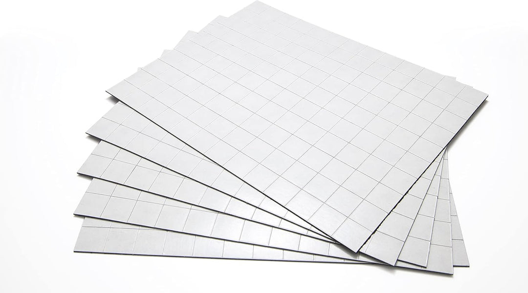 Selbstklebende Magnetstanzteile 650 Stück auf 5 Bögen, 15x15mm – selbstklebend, Magnetplättchen klei