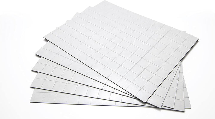 Selbstklebende Magnetstanzteile 650 Stück auf 5 Bögen, 15x15mm – selbstklebend, Magnetplättchen klei