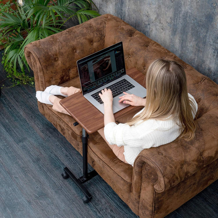 Tatkraft Gain - Laptoptisch Höhenverstellbar, mit Rollen, Laptoptisch Sofa & Bett, Tischplatte Einst