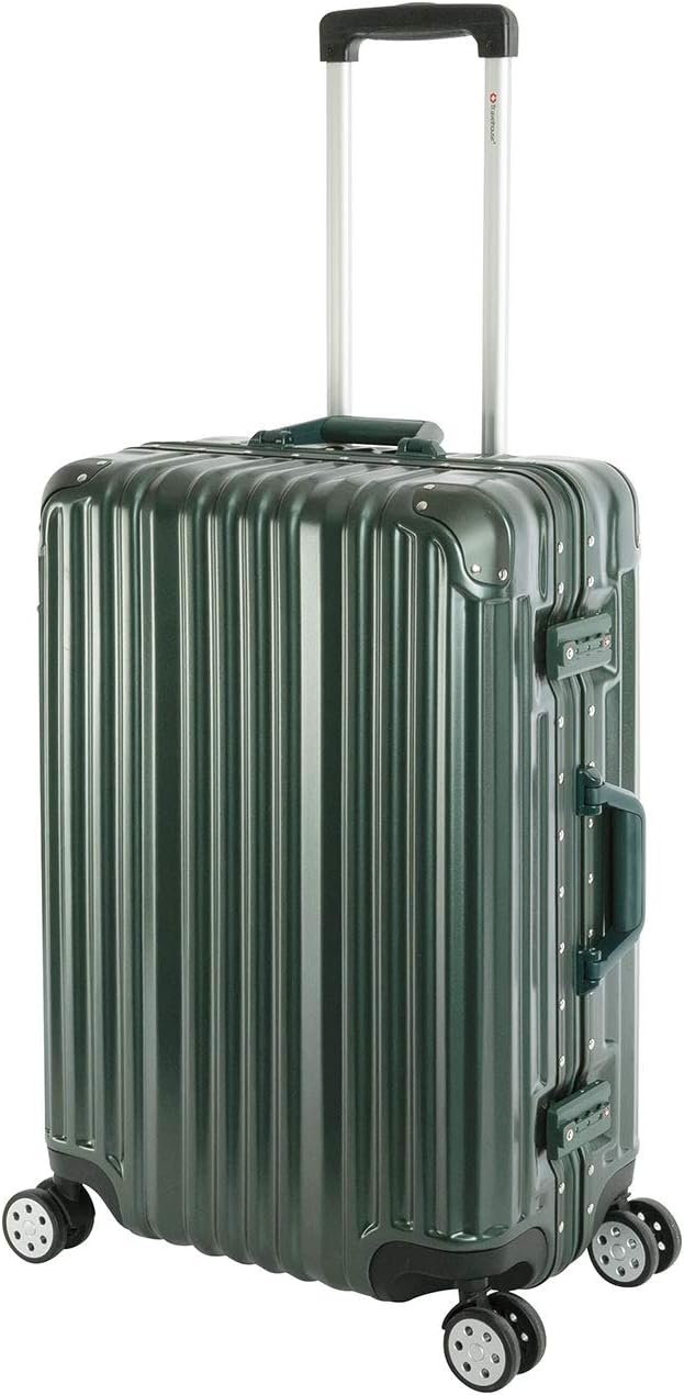 Travelhouse London Koffer Grün M-65cm · Alu-Rahmen · Polykarbonat Hartschale · Trolley Reisekoffer R