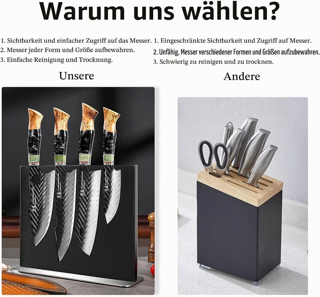 SHANGDAODamascus Kitchen Knife Sets 5 PCS, Japanese Kitchen Knife Set Damascus Steel Core, Ultra-Sha