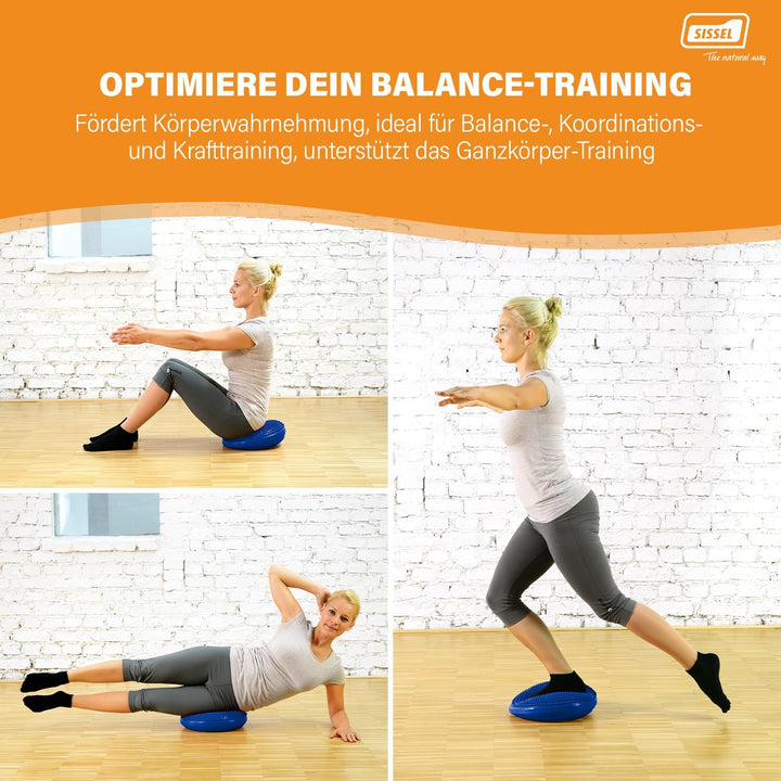SISSEL Balancefit, Luftgefülltes Sitzkissen mit Noppen, Ø 32 cm blau, blau